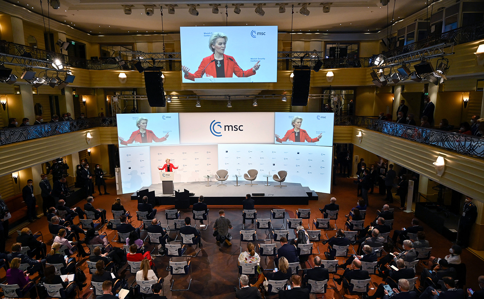 EU-Kommissionspräsidentin Ursula von der Leyen spricht am 19. Februar auf der Münchner Sicherheitskonferenz in Deutschland.