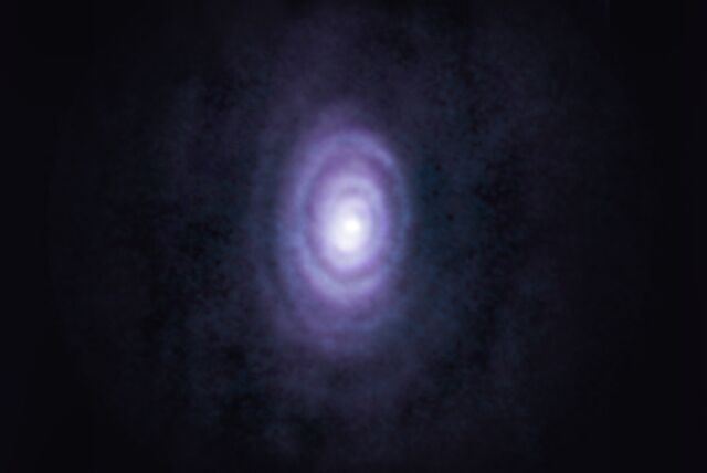 Eine Ansicht, die den kohlenstoffreichen Stern V Hya in seinem letzten Kapitel zeigt.