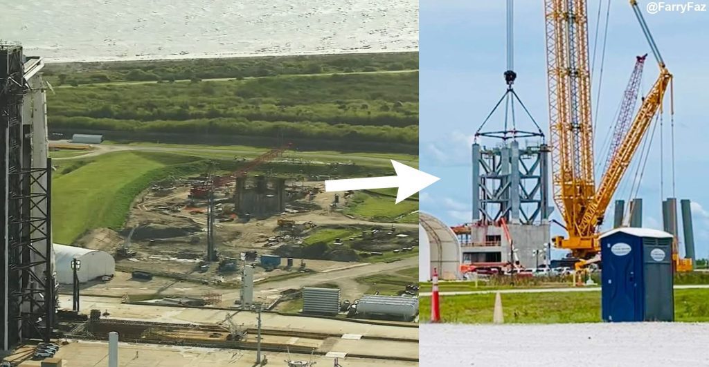 SpaceX beginnt damit, den Startturm des Florida Starship zu stapeln