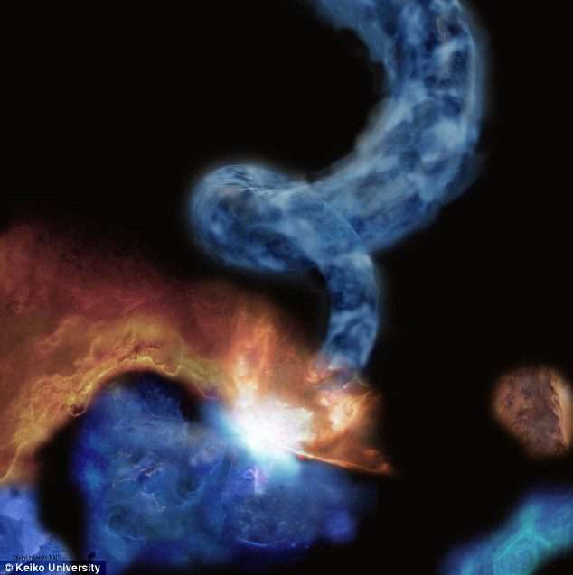Die Entdeckung: Wissenschaftler haben einige der Bausteine ​​des Lebens – bekannt als Nitrile – im Herzen unserer Milchstraße entdeckt.  Sie wurden von einem Team internationaler Forscher in einer molekularen Wolke aus Gas und Staub (ähnlich der abgebildeten) entdeckt.