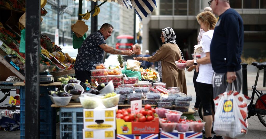 Steigende Lebensmittelpreise haben die britische Inflation auf den höchsten Stand seit 40 Jahren getrieben
