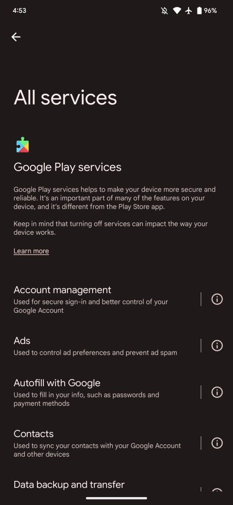 Erläuterung der Google Play-Dienste